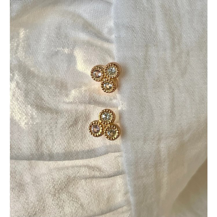 24KAE Earrings Earstud with Pastel Stones