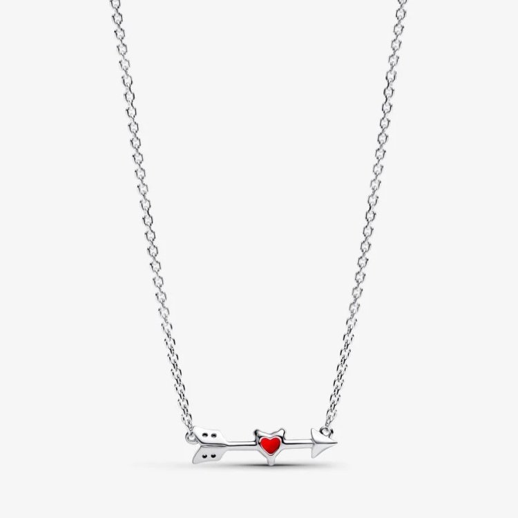 PANDORA MOMENTS Κολιέ με Βέλος και Καρδιά από Κρύσταλλο Μουράνο