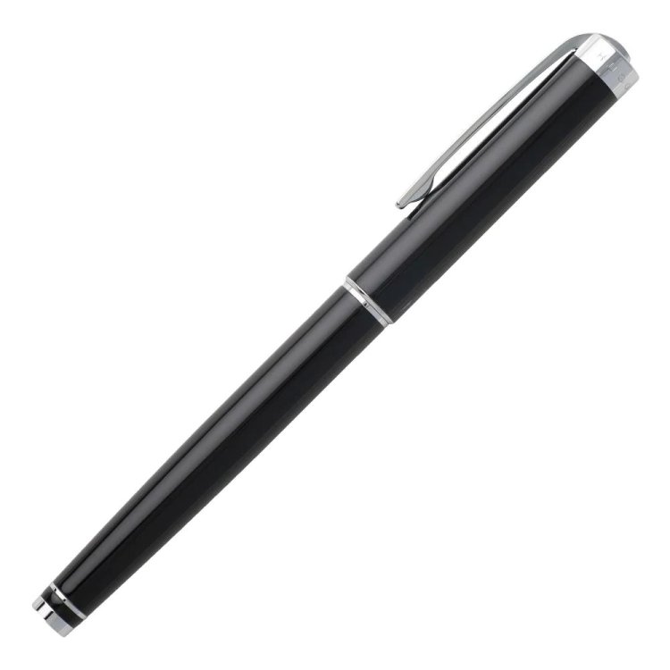 HUGO BOSS ACE BLACK ROLLERBALL PEN In Gloss Black Lacquer