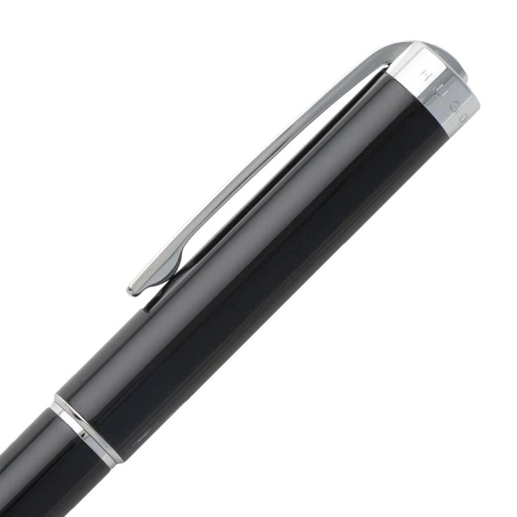 HUGO BOSS ACE BLACK ROLLERBALL PEN In Gloss Black Lacquer