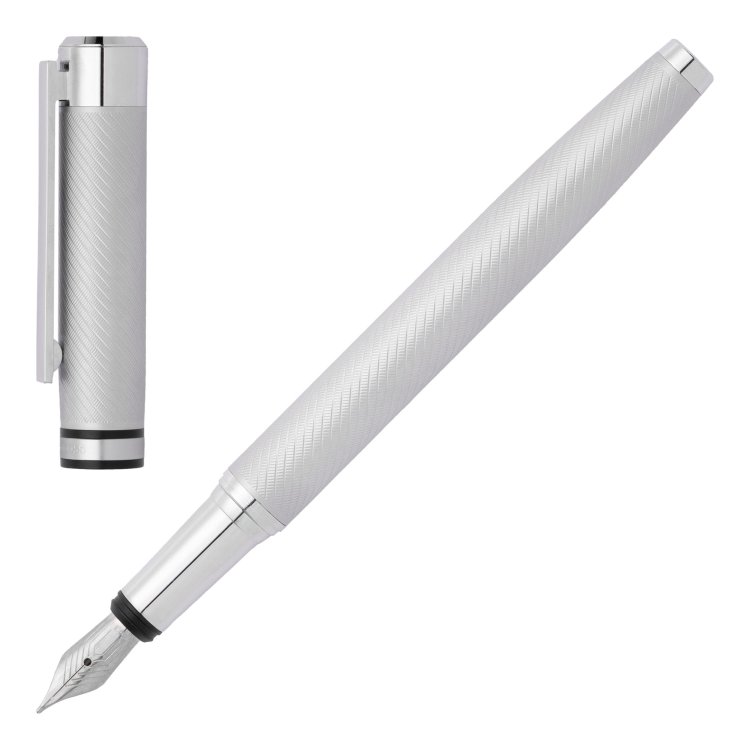 HUGO BOSS FILAMENT CHROME FOUNTAIN PEN