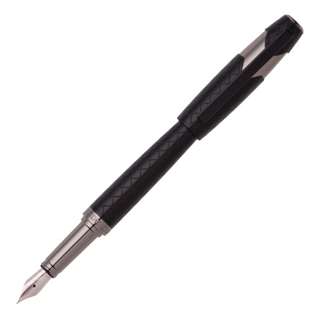 HUGO BOSS CHEVRON BLACK FOUNTAIN PEN 