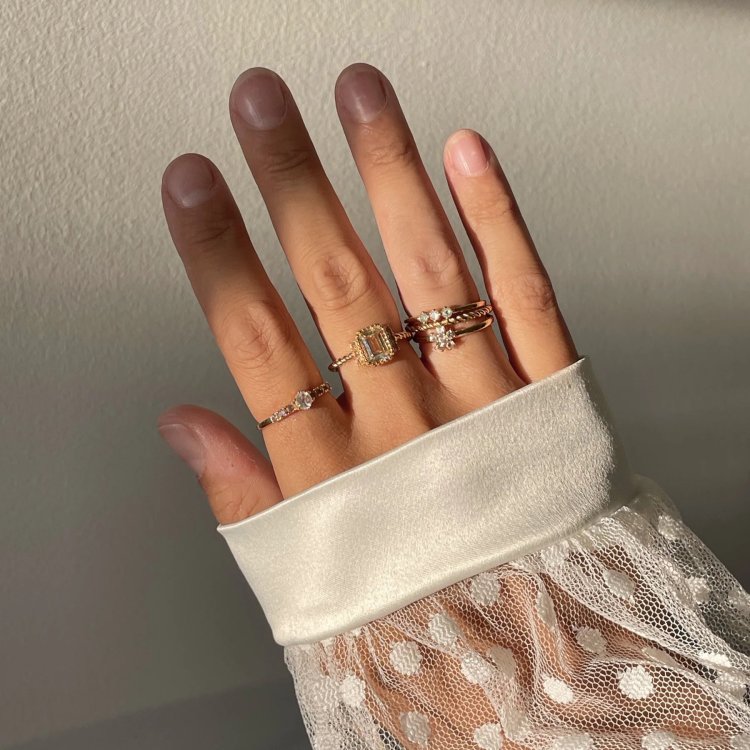 24KAE Ring with Colored Stones 