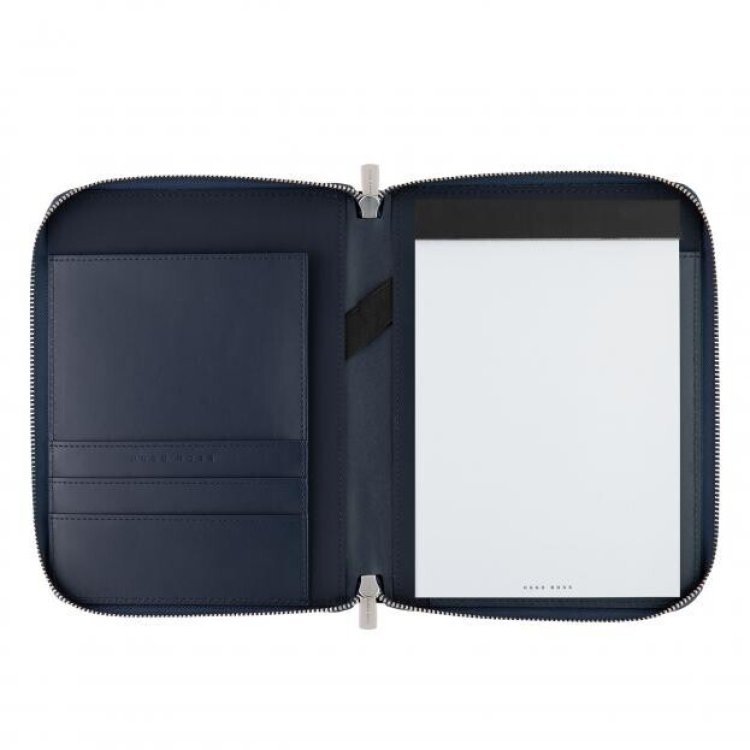 HUGO BOSS CONTOUR NAVY A5 CONFERANCE FOLDER
