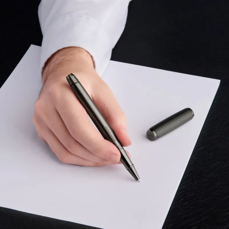 HUGO BOSS Pace Black & Gun Rollerball Pen