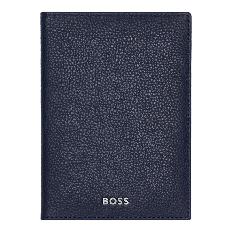 HUGO BOSS Passport Holder Classic Grained Navy
