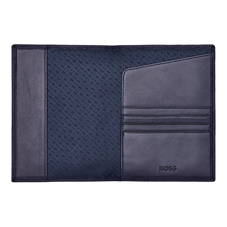 HUGO BOSS Passport Holder Classic Grained Navy
