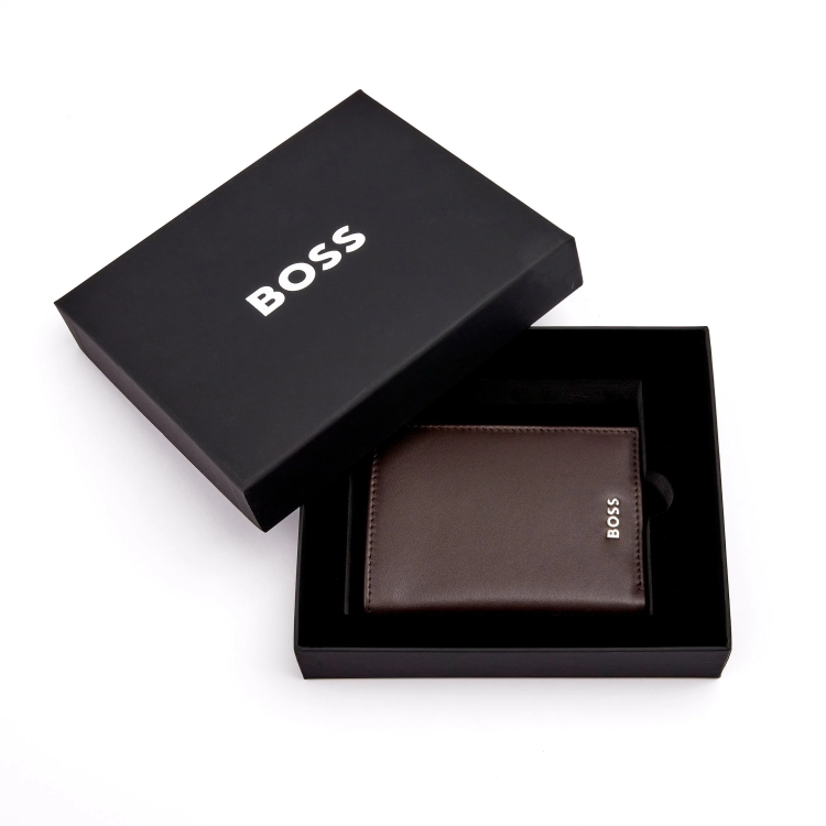 HUGO BOSS Classic Smooth Brown Card Holder