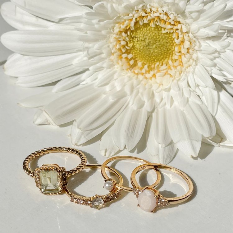 24KAE Ring with Colored Stones