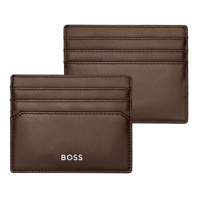 HUGO BOSS Classic Brown Leather Card Holder
