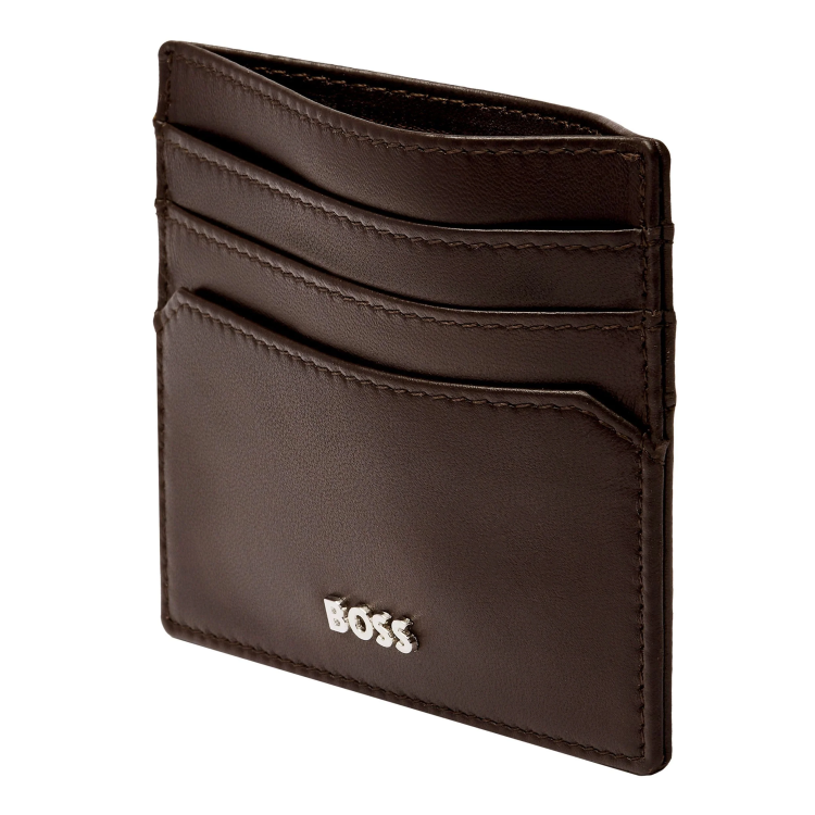HUGO BOSS Classic Brown Leather Card Holder