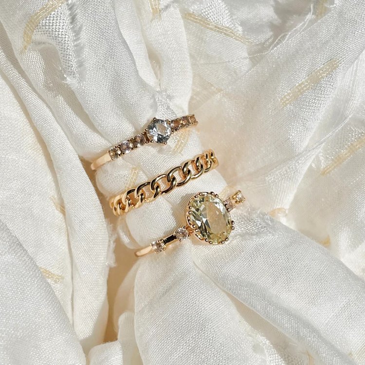 24KAE Ring with Colored Stones