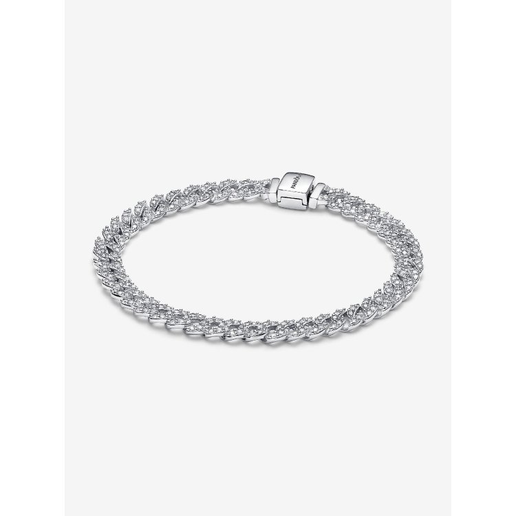 PANDORA TIMELESS Βραχιόλι Κουβανέζικης Αλυσίδας με Pavé