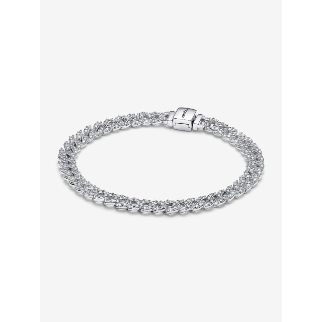 PANDORA TIMELESS Βραχιόλι Κουβανέζικης Αλυσίδας με Pavé