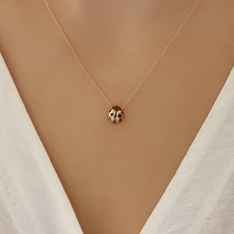 Koλιέ σε Ροζ Χρυσό 18Κ με Διαμάντια