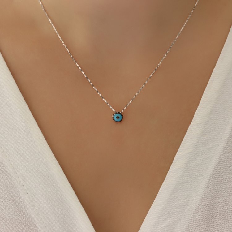 Κολιέ σε Λευκό Χρυσό 18Κ με Διαμάντια