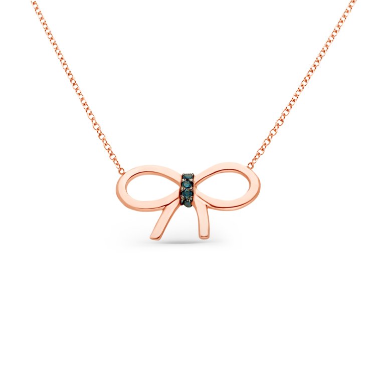 Κολιέ σε Ροζ Χρυσό 18Κ με Διαμάντια