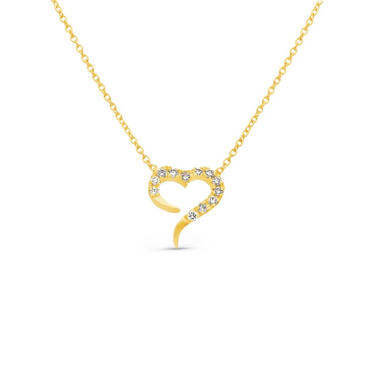 Κολιέ σε Κίτρινο Χρυσό 18Κ με Διαμάντια 