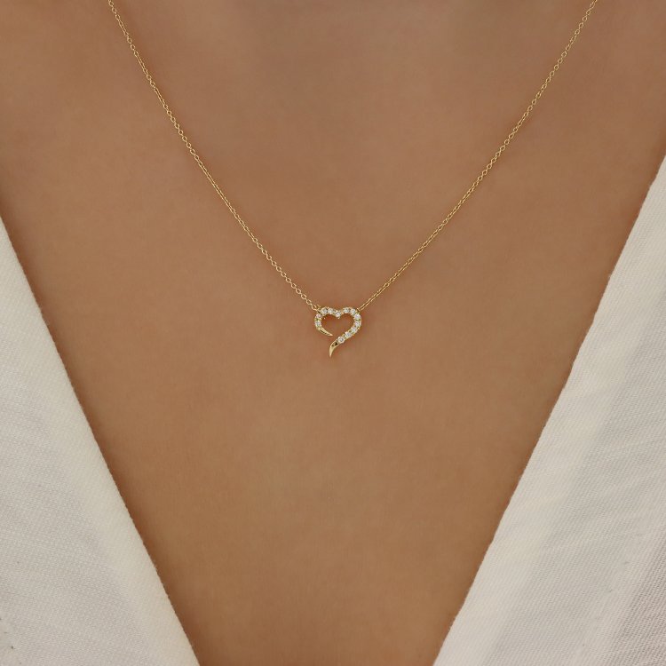 Κολιέ σε Κίτρινο Χρυσό 18Κ με Διαμάντια 