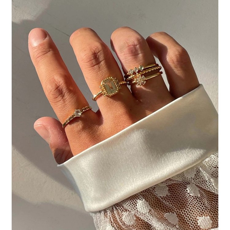 24KAE Ring with Colored Stones