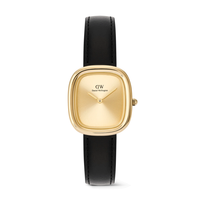 DANIEL WELLINGTON Margot Sheffield Unitone Sunray Gold Black Leather Strap
