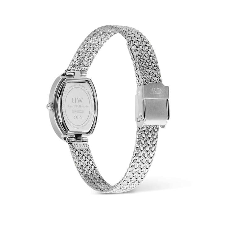 DANIEL WELLINGTON Juliette Braided Mesh White Sunray Silver Stainless Steel Bracelet