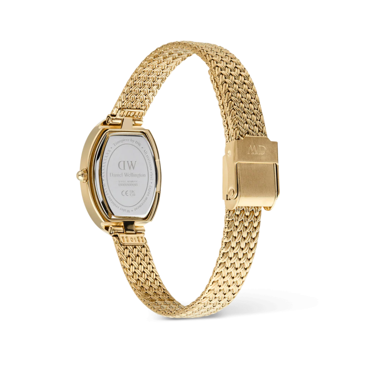 DANIEL WELLINGTON Juliette Braided Mesh White Sunray Gold Stainless Steel Bracelet