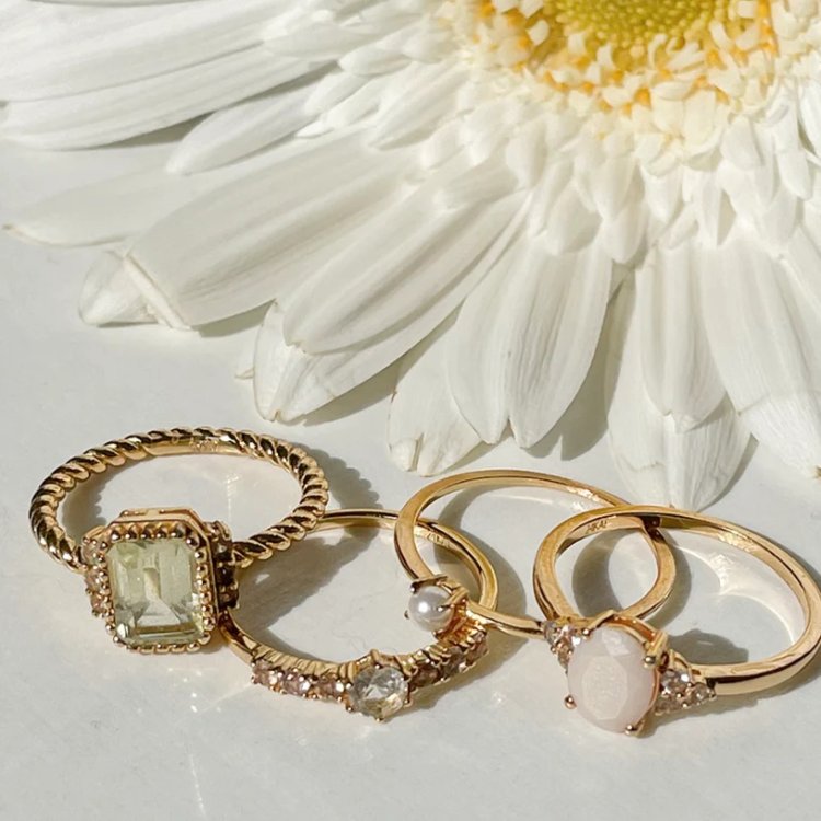 24KAE Ring with Colored Stones