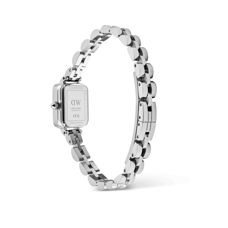 DANIEL WELLINGTON Quadro Mini Arch 3-link White Sunray Silver Stainless Steel Bracelet