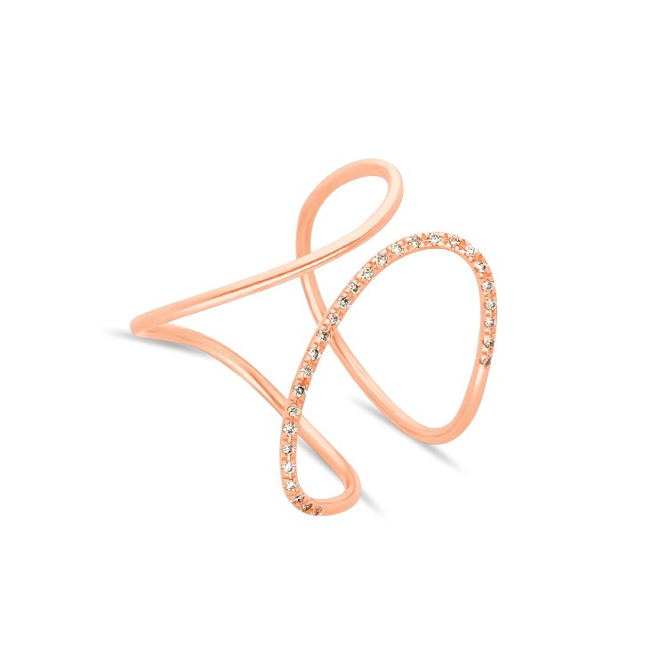 Δαχτυλίδι σε Ροζ Χρυσό 18Κ με Διαμάντια