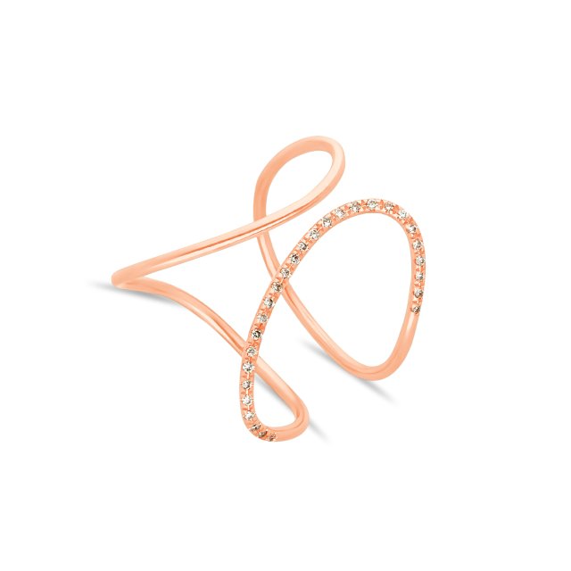 Δαχτυλίδι σε Ροζ Χρυσό 18Κ με Διαμάντια