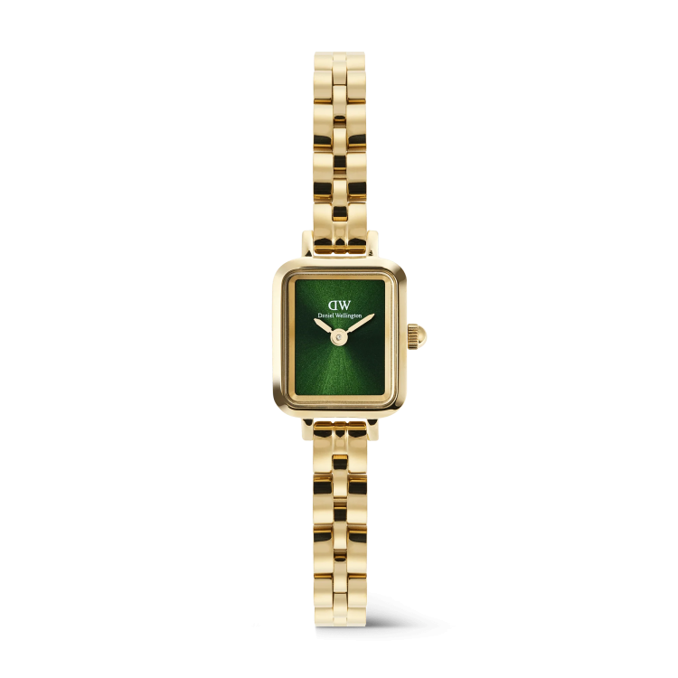 DANIEL WELLINGTON Quadro Mini Arch 3-link Emerald Sunray Gold Stainless Steel Bracelet
