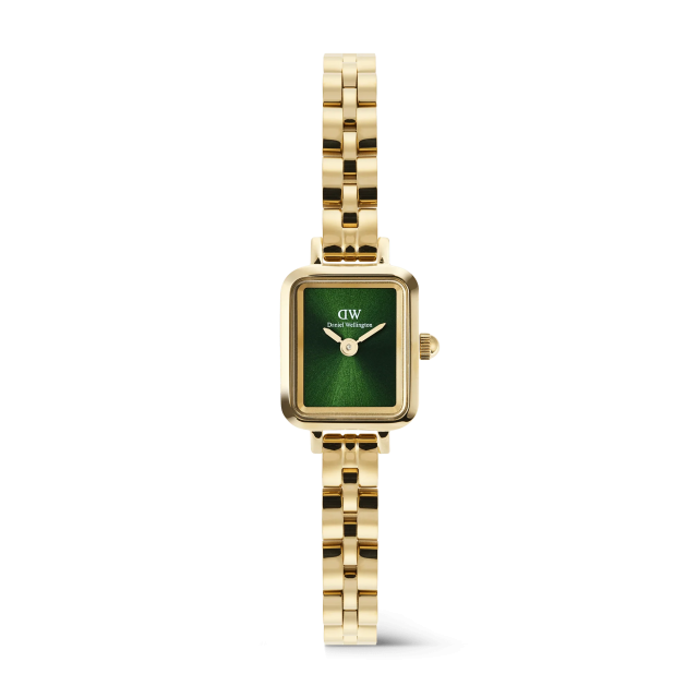 DANIEL WELLINGTON Quadro Mini Arch 3-link Emerald Sunray Gold Stainless Steel Bracelet