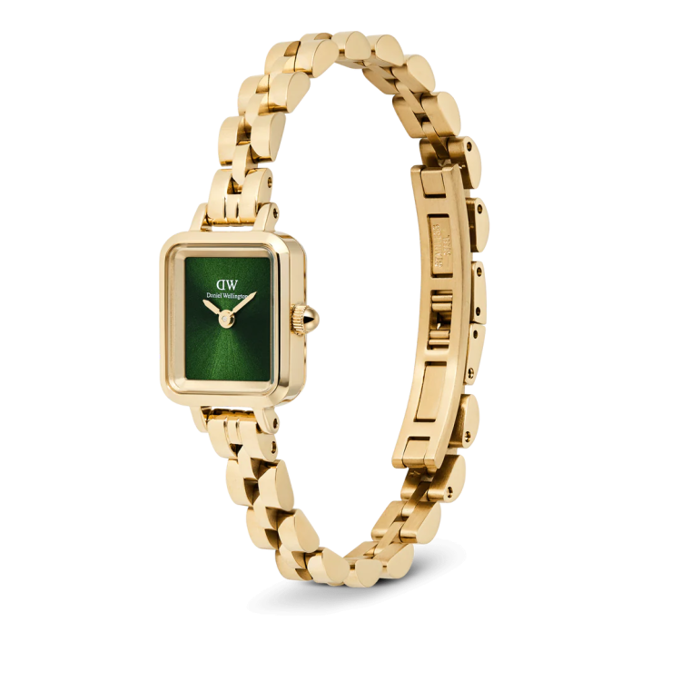 DANIEL WELLINGTON Quadro Mini Arch 3-link Emerald Sunray Gold Stainless Steel Bracelet