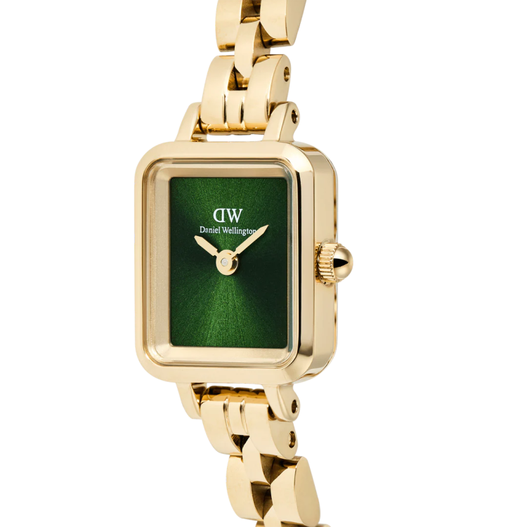 DANIEL WELLINGTON Quadro Mini Arch 3-link Emerald Sunray Gold Stainless Steel Bracelet