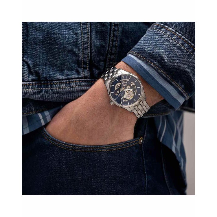 HAMILTON Jazzmaster Skeleton Auto Stainless Steel Bracelet