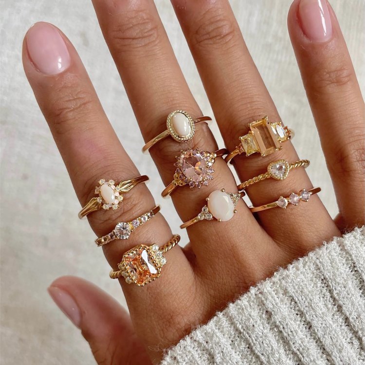 24KAE Ring with colored stones