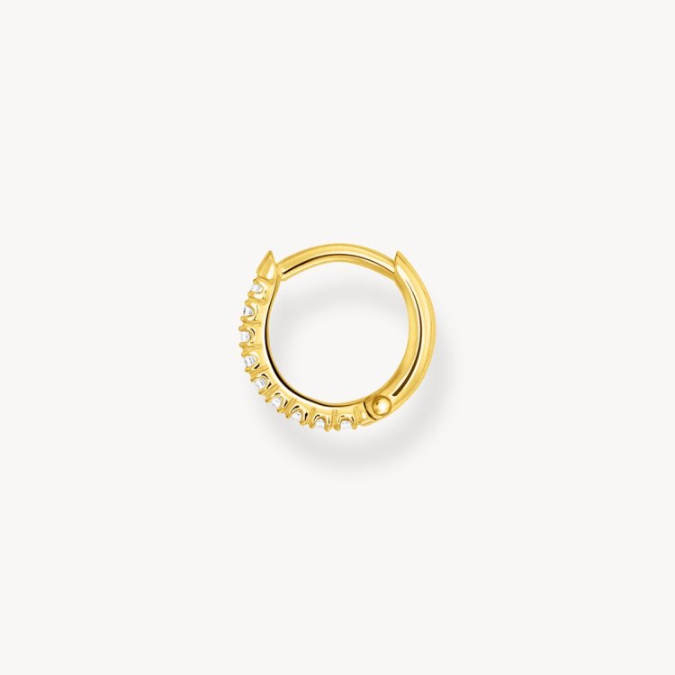 THOMAS SABO Single Hoop Earring White Stones Gold