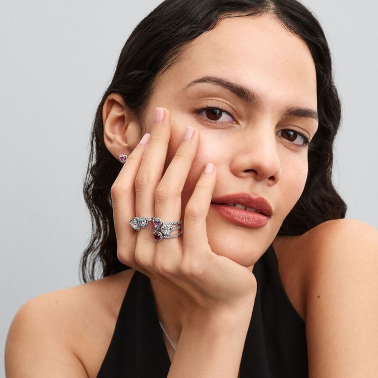 PANDORA TIMELESS Δαχτυλίδι με Ροζ Υπερυψωμένη Καρδιά