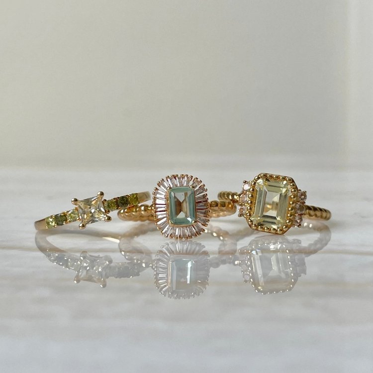 24KAE Ring with Colored Stones