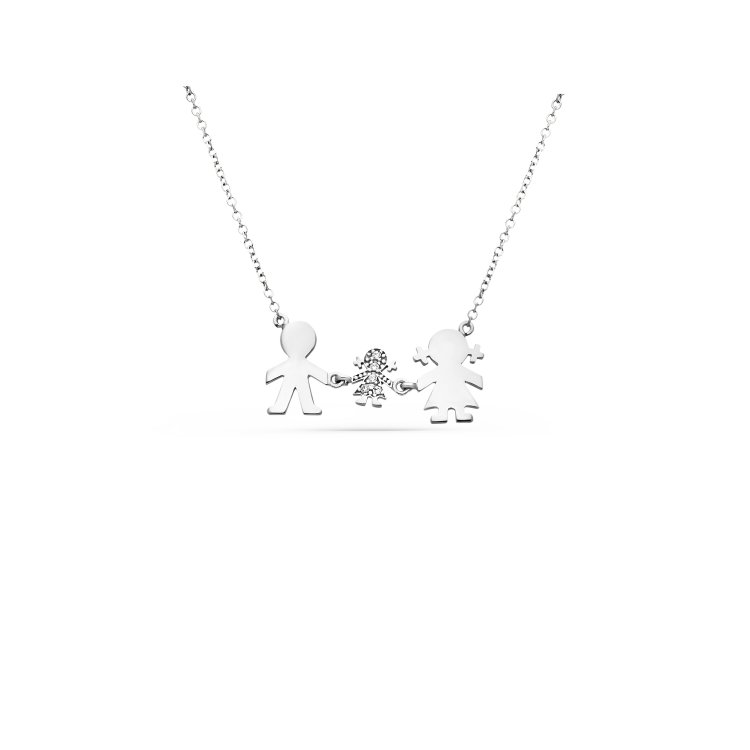 Κολιέ σε Λευκό Χρυσό 14Κ με Ζιργκόν