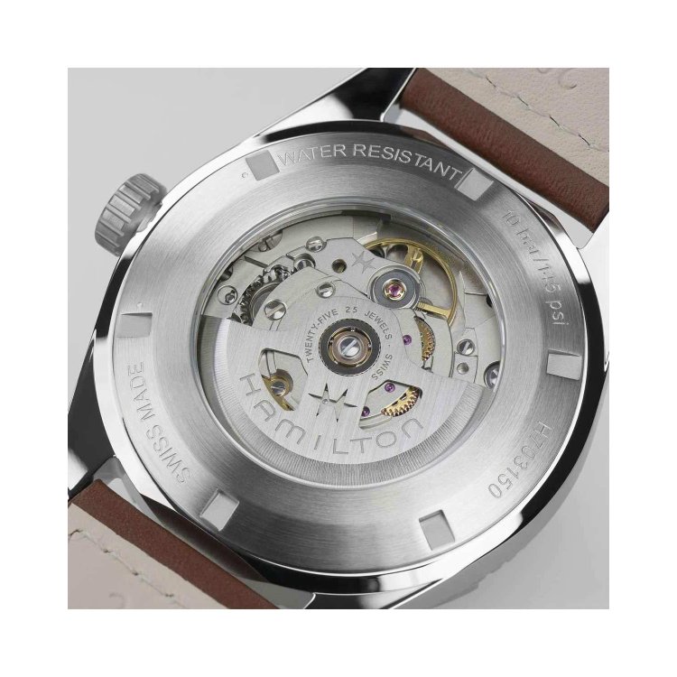 HAMILTON Khaki Field Expedition Auto Brown Leather Strap