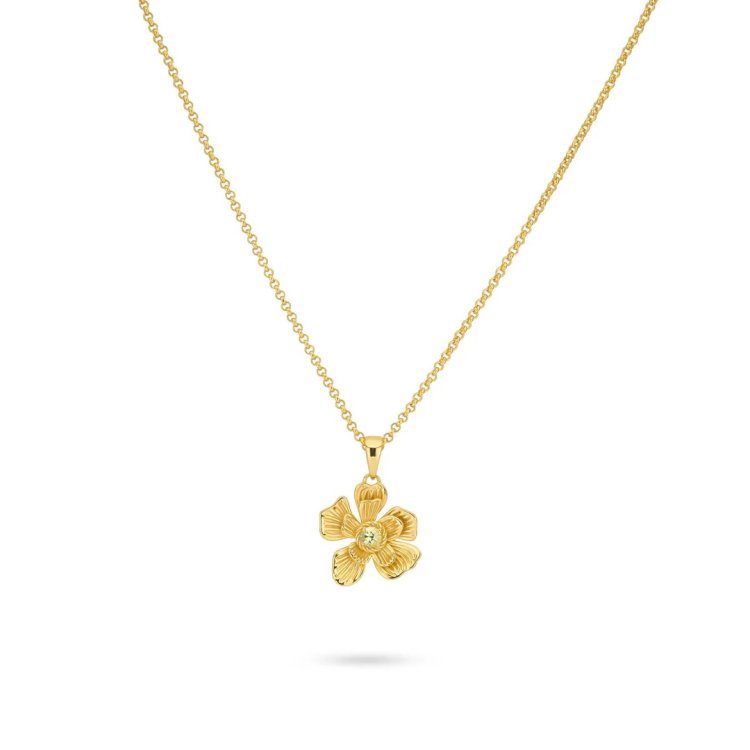 24KAE Necklace with Statement Flower