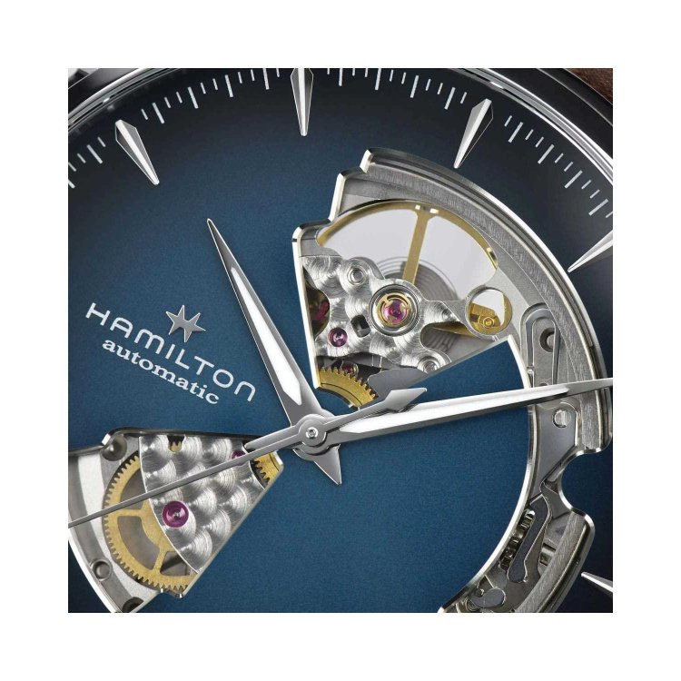 HAMILTON Jazzmaster Open Heart Auto Brown Leather Strap