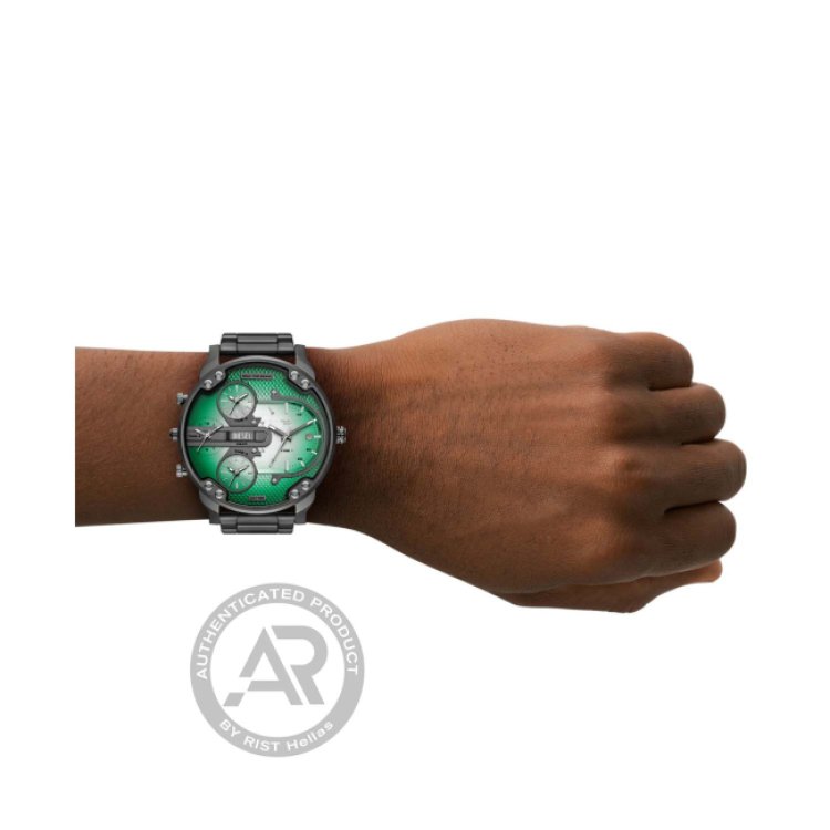 DIESEL Mr. Daddy Slim Men`s Chronograph Gunmetal Stainless Steel Bracelet