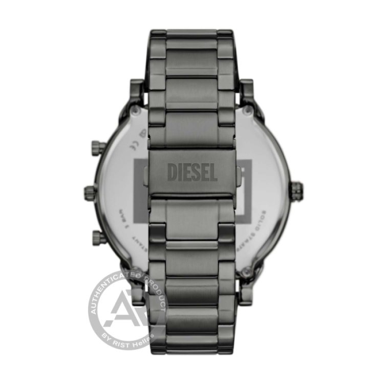 DIESEL Mr. Daddy Slim Men`s Chronograph Gunmetal Stainless Steel Bracelet