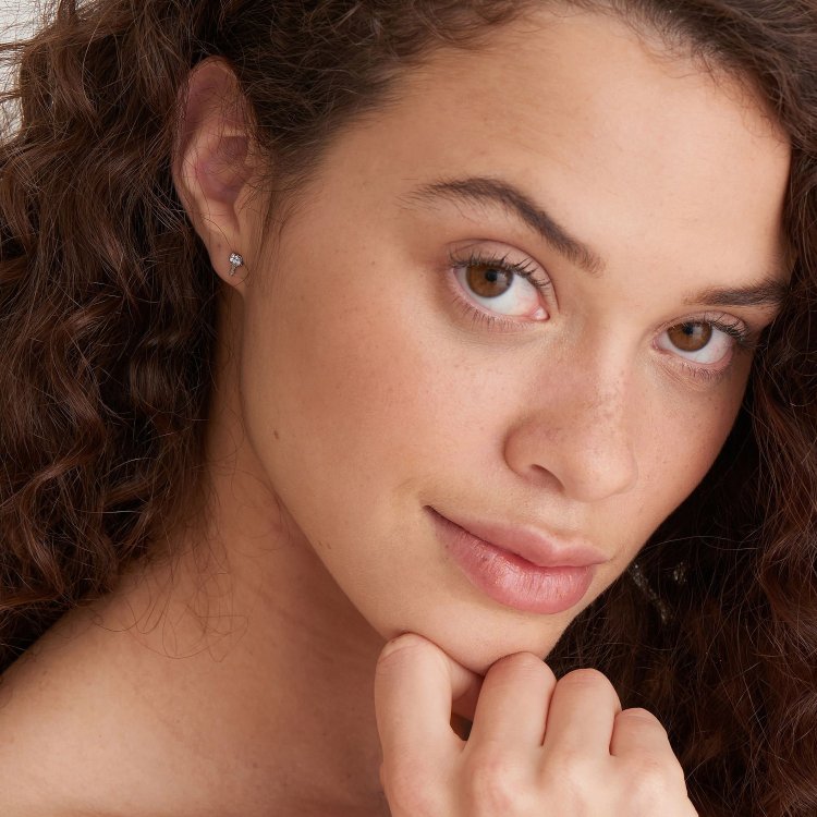 ANIA HAIE EARRINGS UNDER LOCK & KEY Silver Key Sparkle Stud