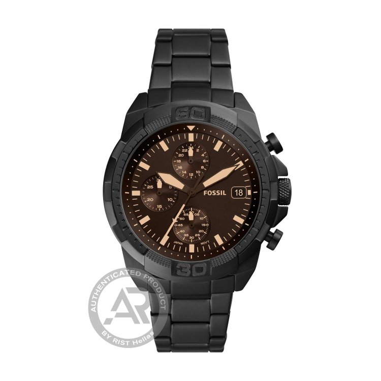 FOSSIL Bronson Chrono Black Stainless Steel Bracelet