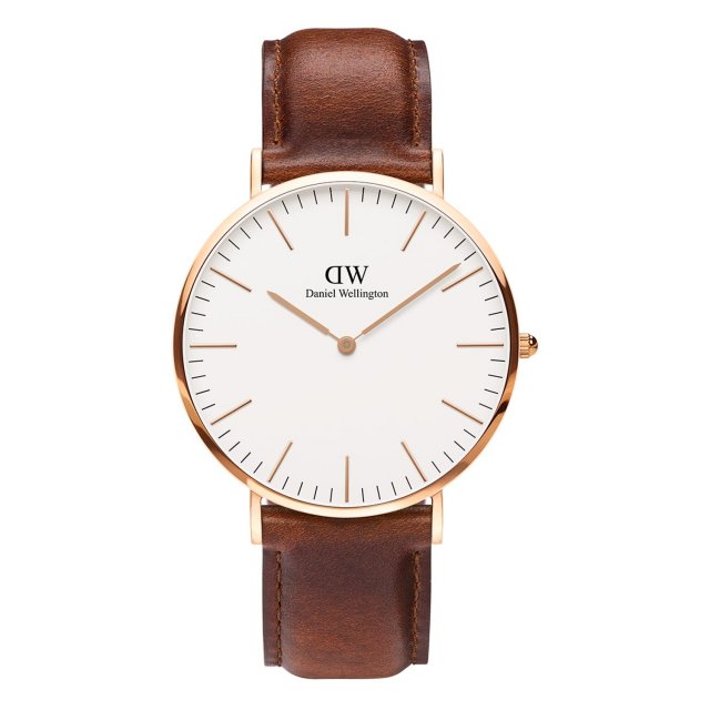 DANIEL WELLINGTON  Classic St. Mawes Rose Brown Leather