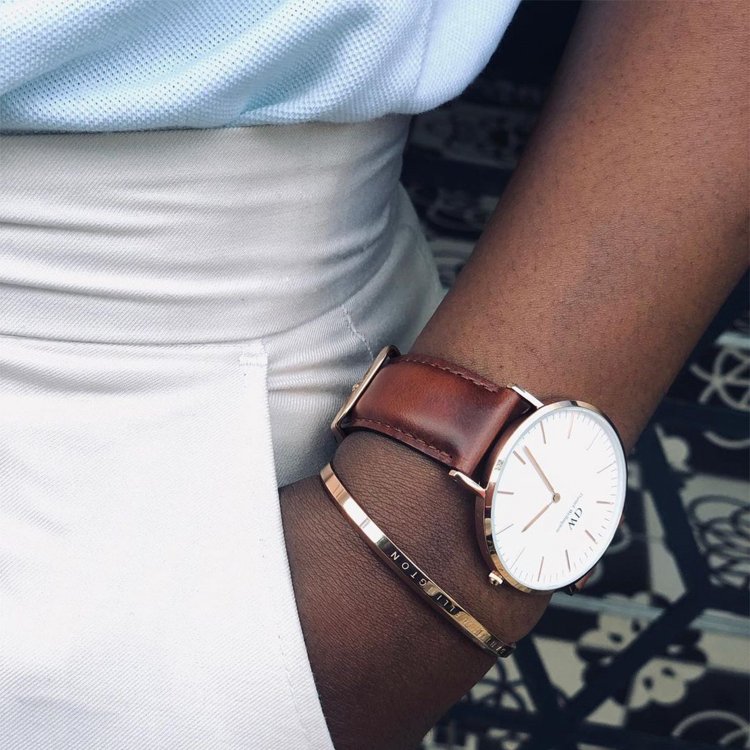 DANIEL WELLINGTON  Classic St. Mawes Rose Brown Leather